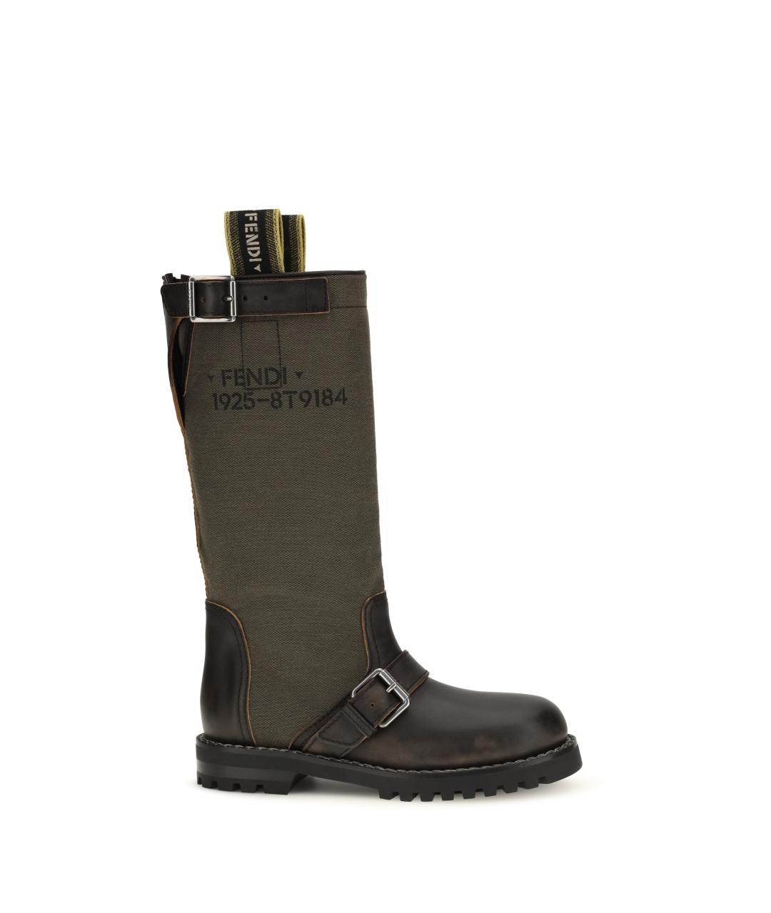 FENDI Зеленые текстильные сапоги, фото 4