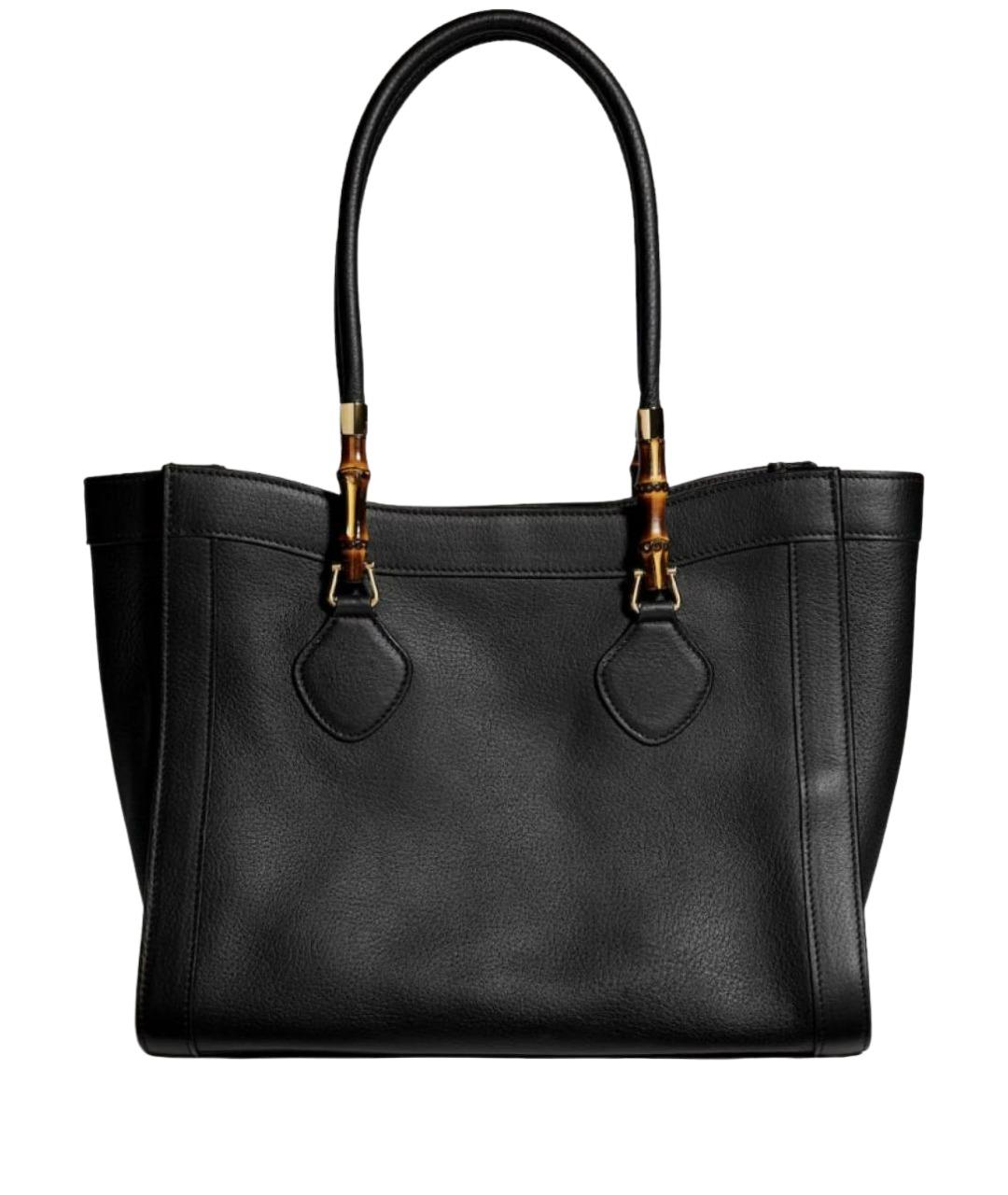 GUCCI Черная кожаная сумка тоут, фото 1