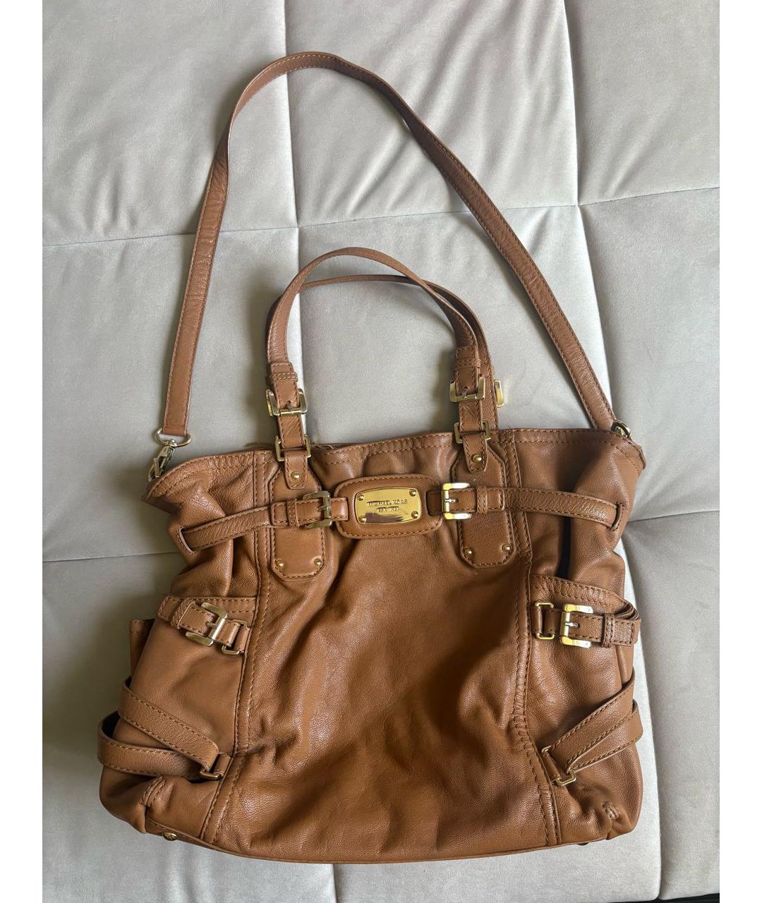 MICHAEL KORS Коричневая кожаная сумка тоут, фото 5