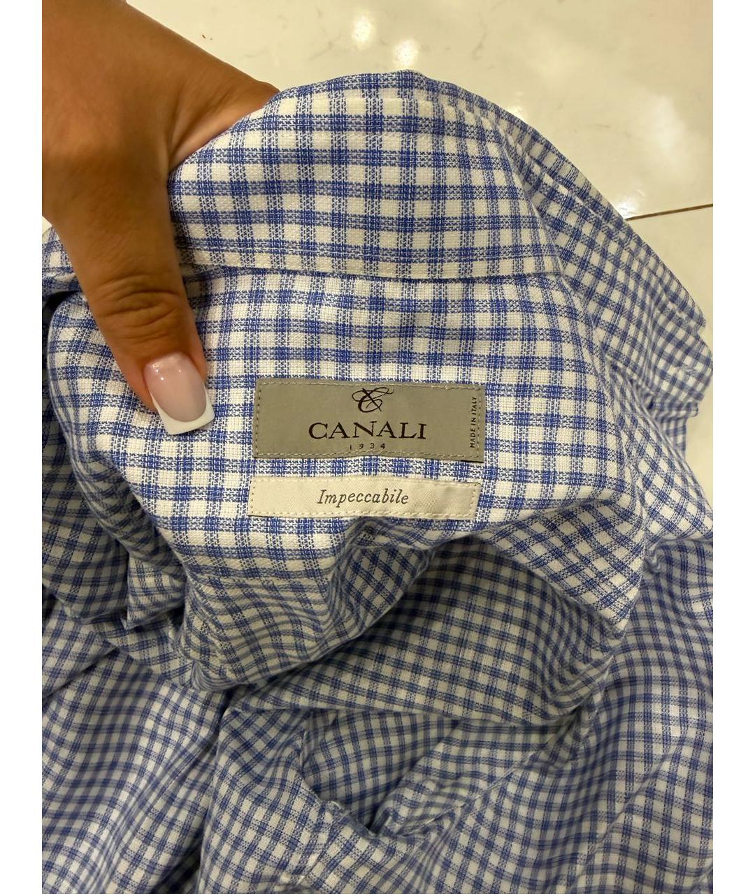 CANALI Голубая хлопковая классическая рубашка, фото 3