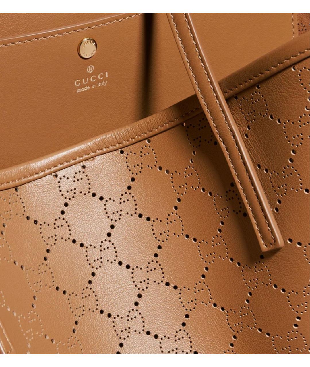 GUCCI Коричневая кожаная сумка тоут, фото 3