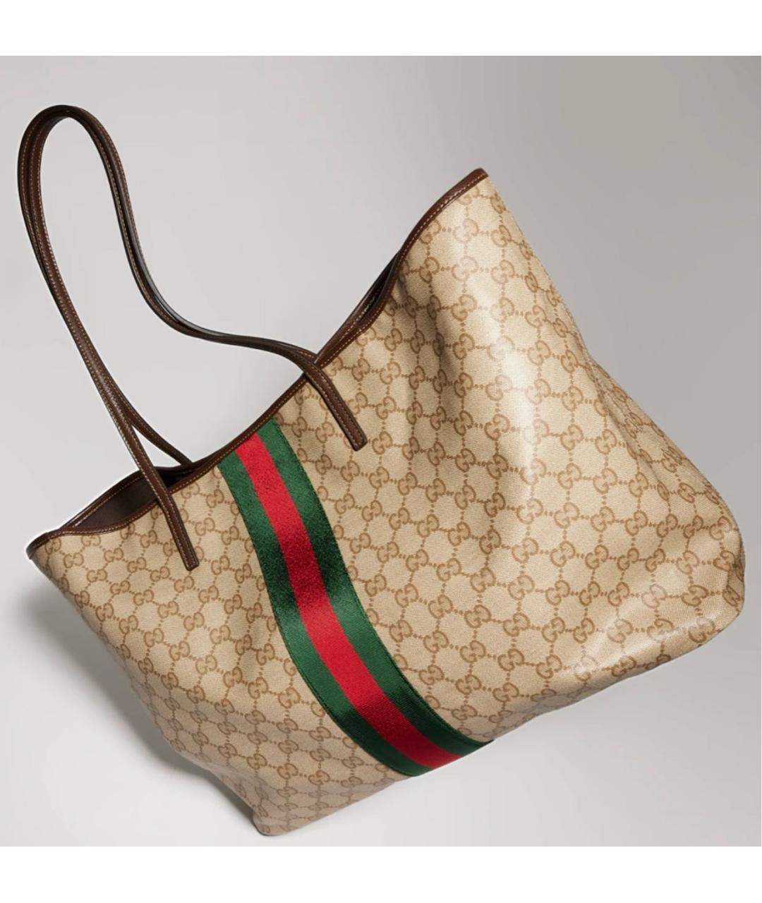GUCCI Бежевая сумка тоут из канвы, фото 2