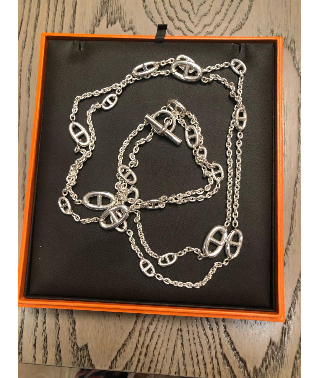 HERMES Серебряное серебряное колье, фото 4