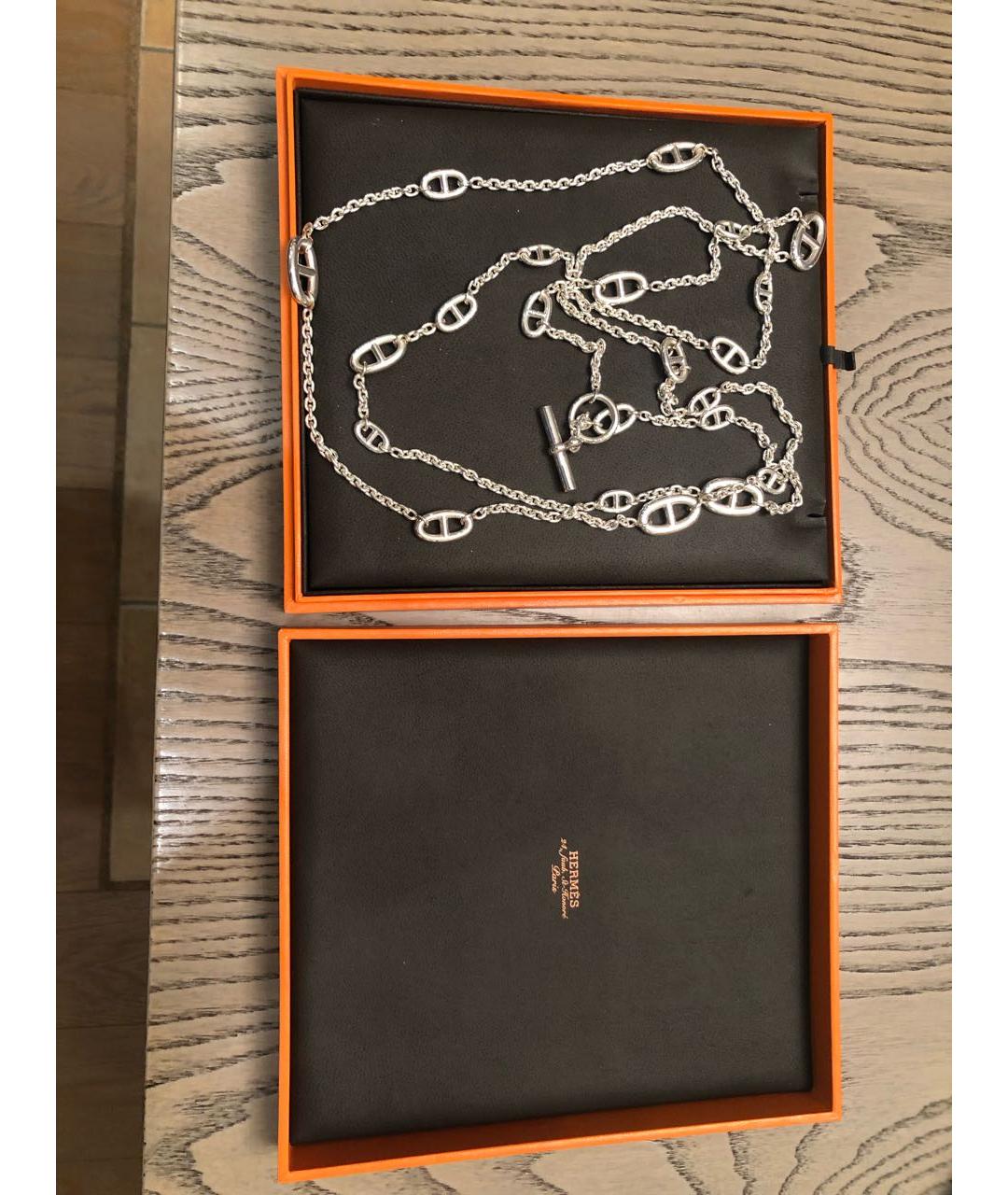 HERMES Серебряное серебряное колье, фото 2