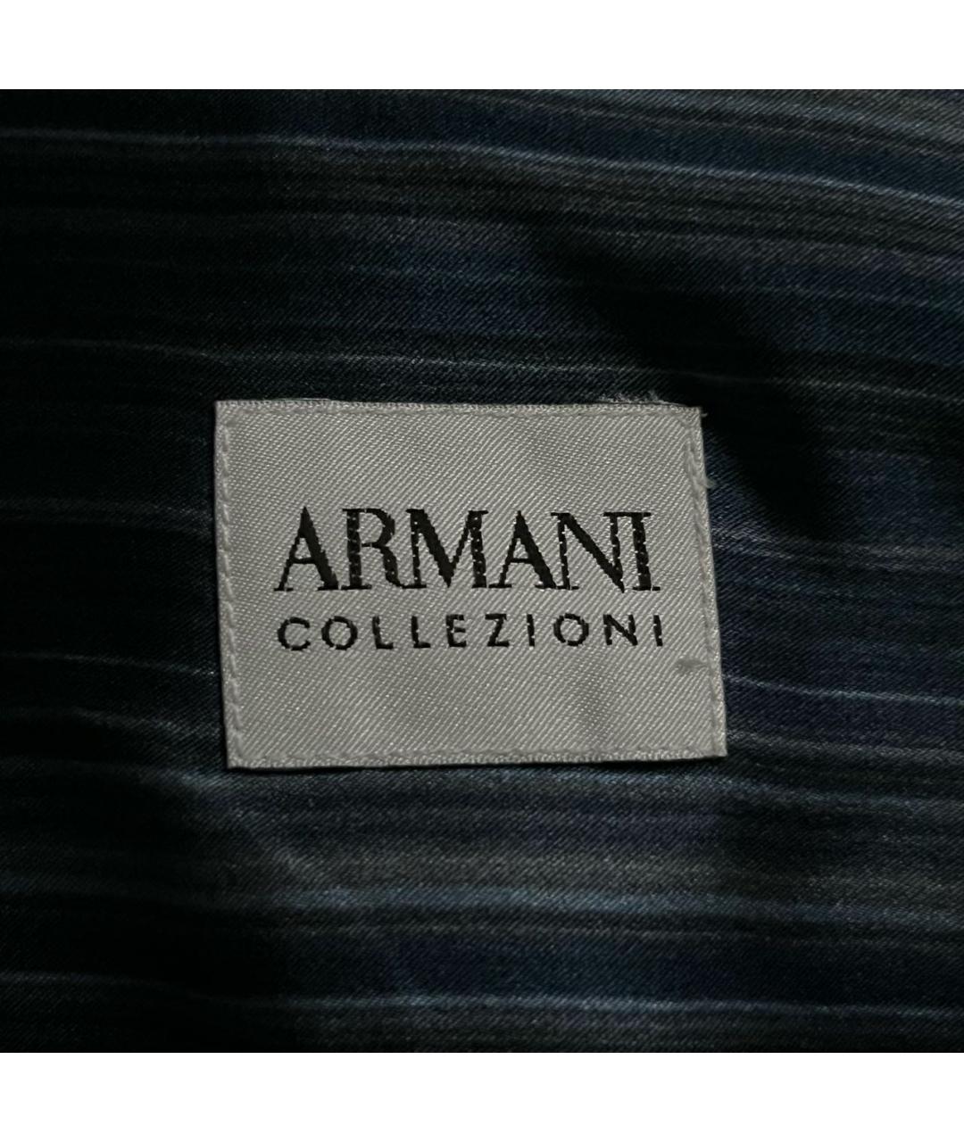ARMANI COLLEZIONI Темно-синяя шелковая кэжуал рубашка, фото 7