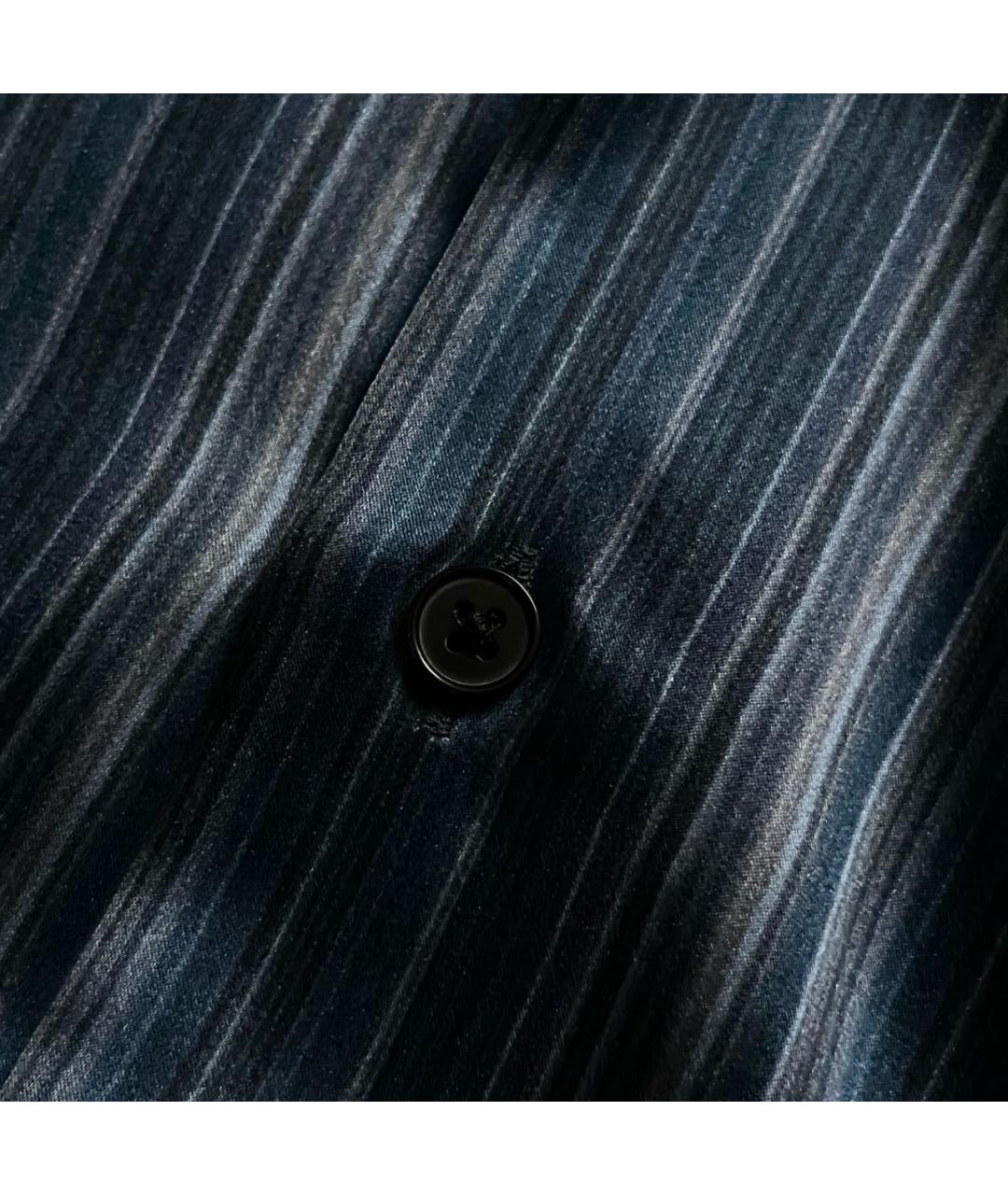 ARMANI COLLEZIONI Темно-синяя шелковая кэжуал рубашка, фото 4