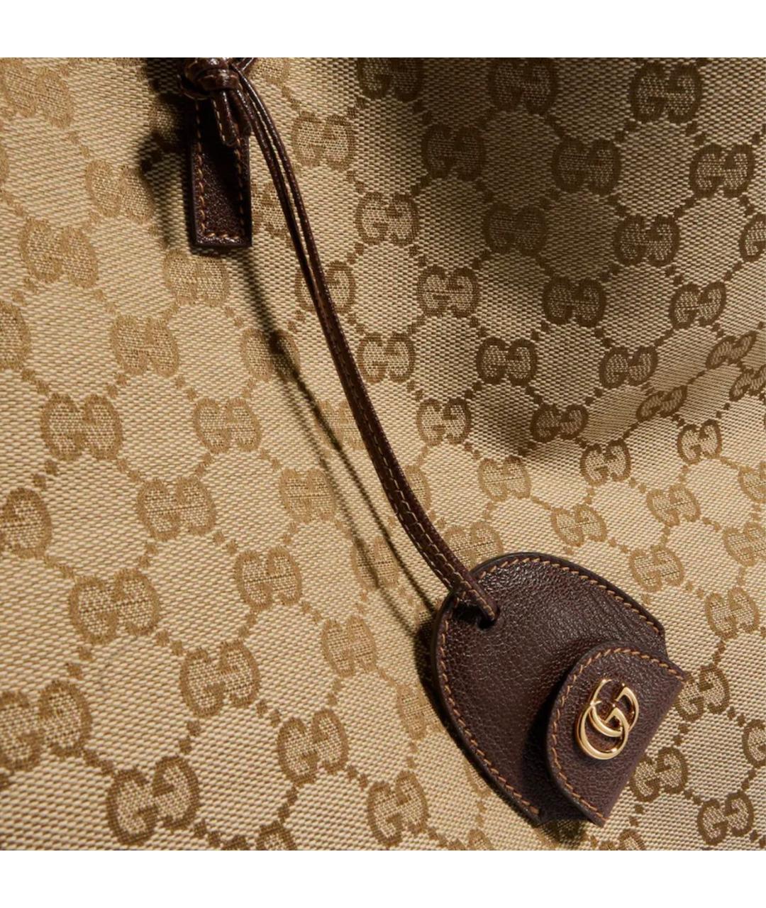 GUCCI Бежевая сумка тоут из канвы, фото 3