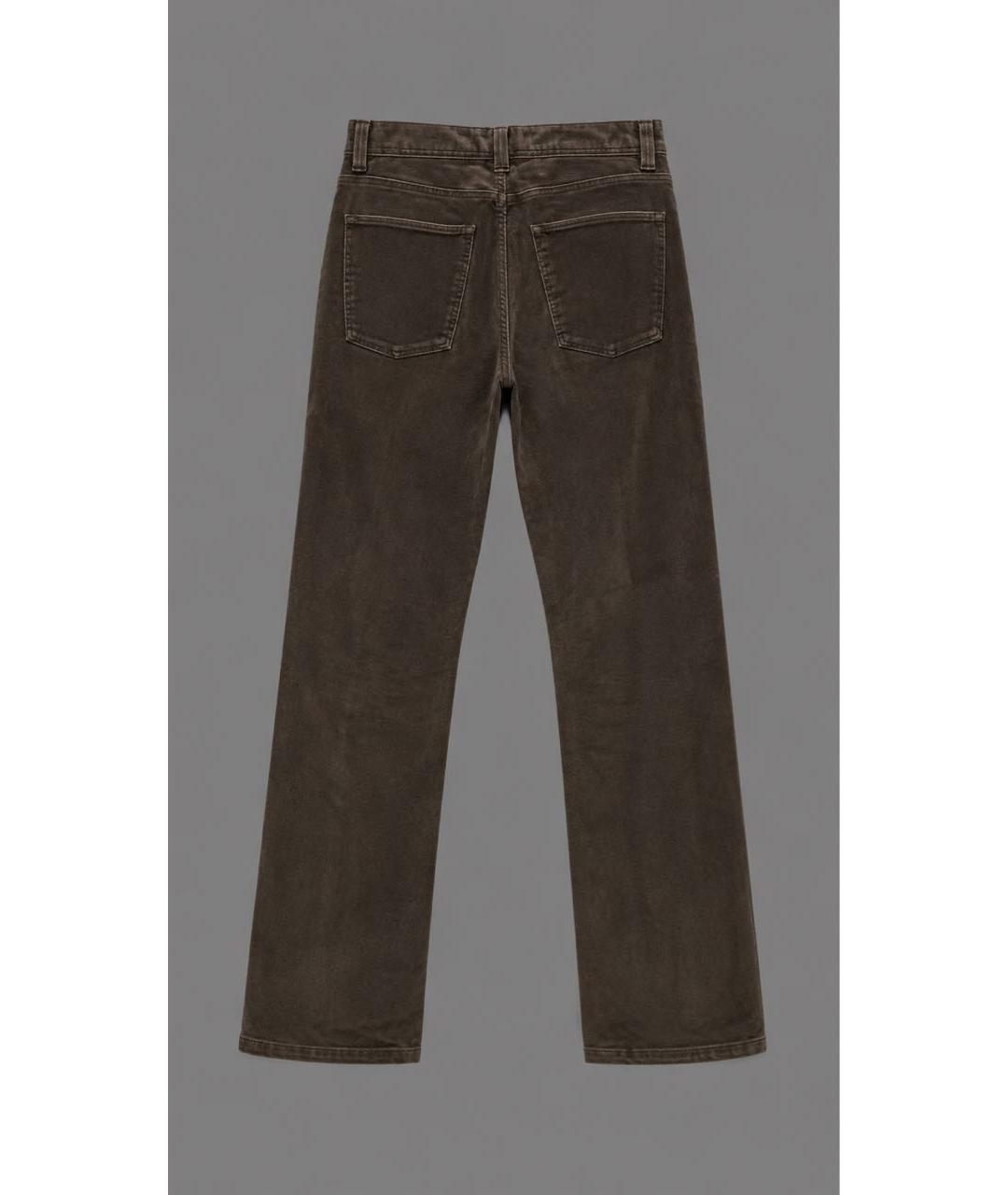 LORO PIANA Коричневые хлопко-эластановые классические брюки, фото 2