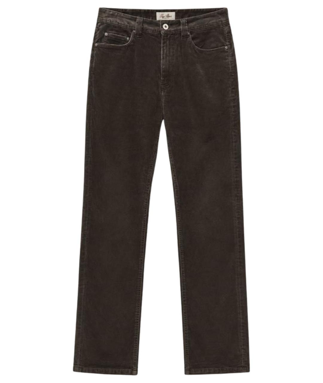 LORO PIANA Коричневые хлопко-эластановые классические брюки, фото 1