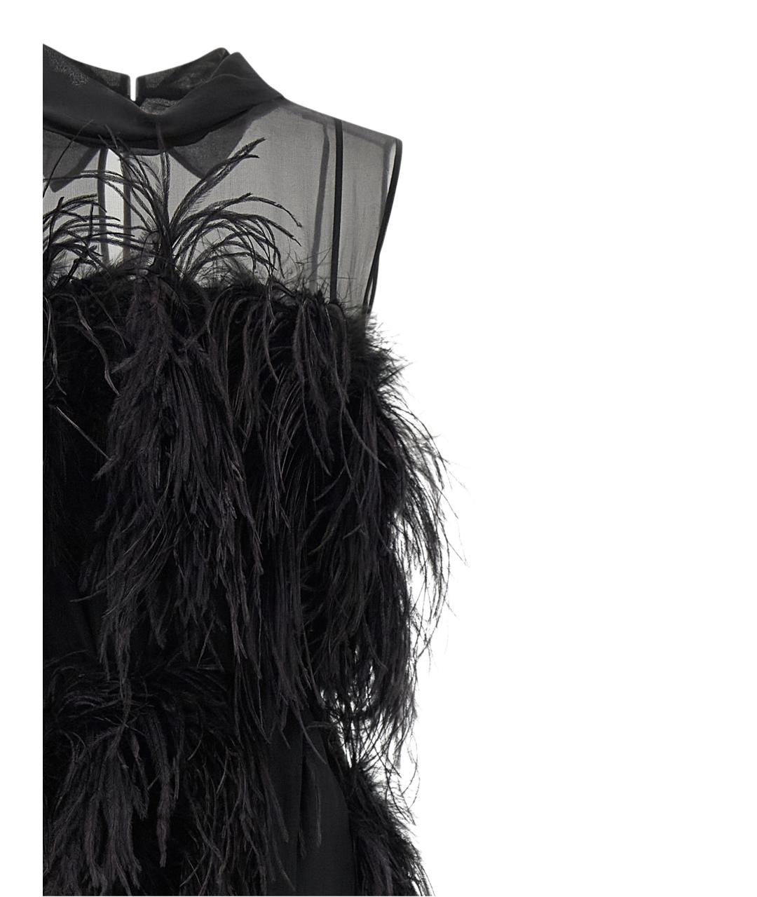 ALBERTA FERRETTI Черное шелковое вечернее платье, фото 3