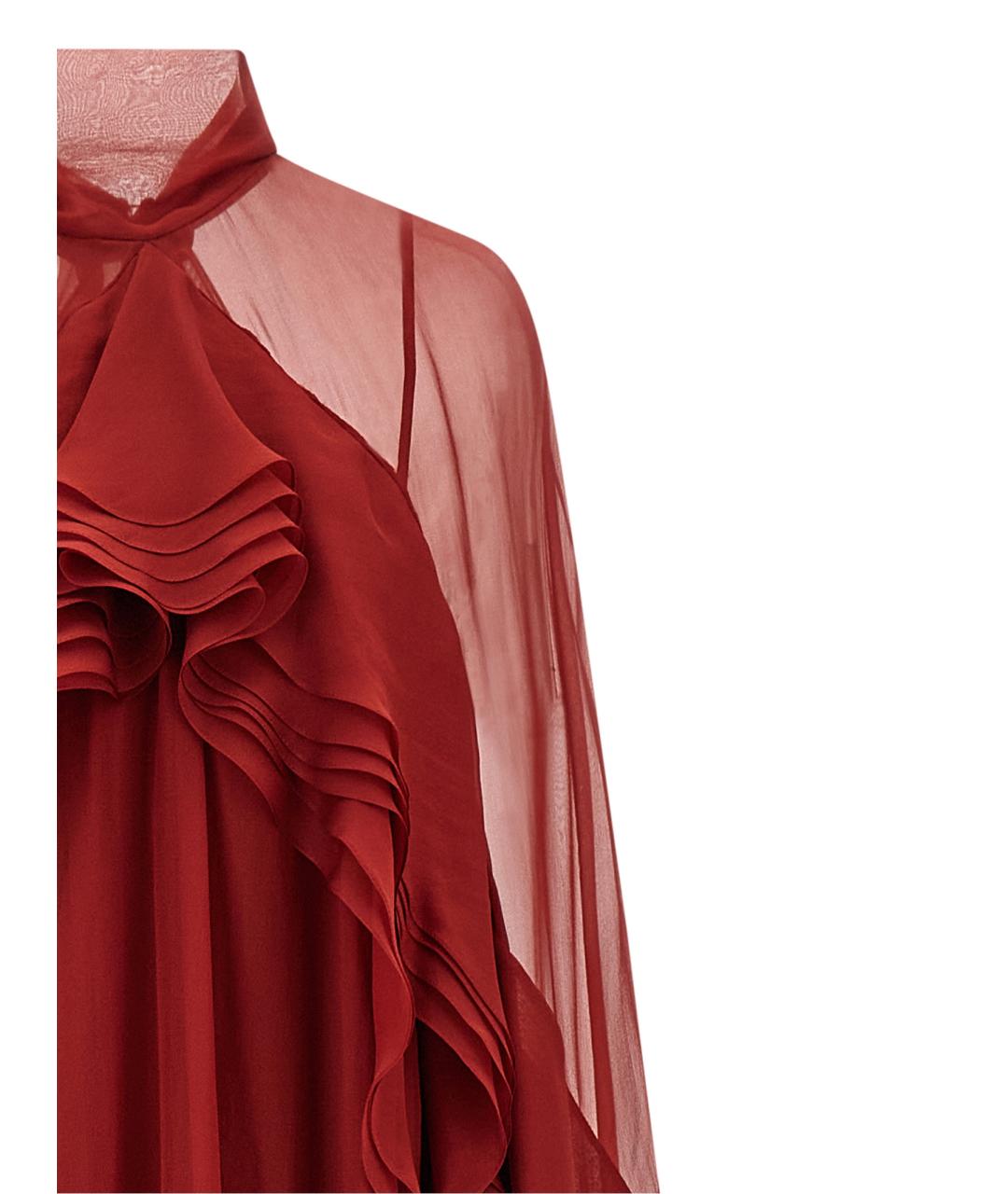 ALBERTA FERRETTI Бордовое шелковое вечернее платье, фото 3
