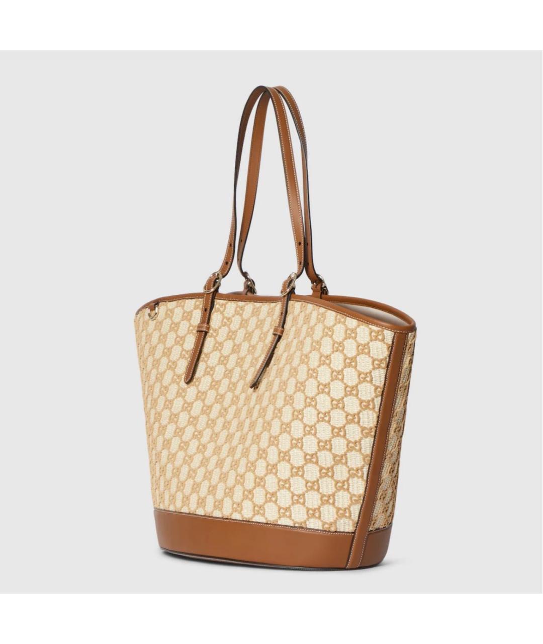 GUCCI Бежевая сумка тоут из канвы, фото 2