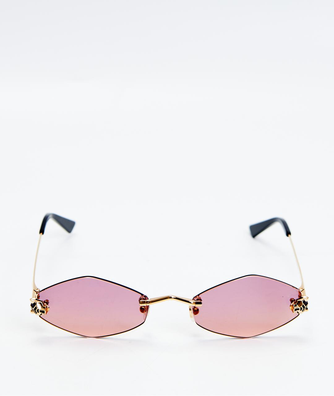 CARTIER Розовые металлические солнцезащитные очки, фото 6