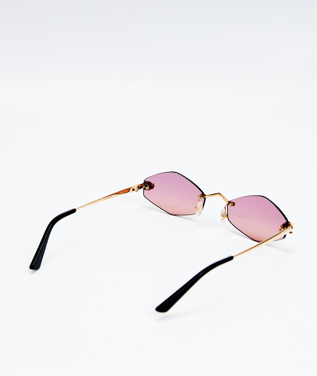 CARTIER Розовые металлические солнцезащитные очки, фото 4