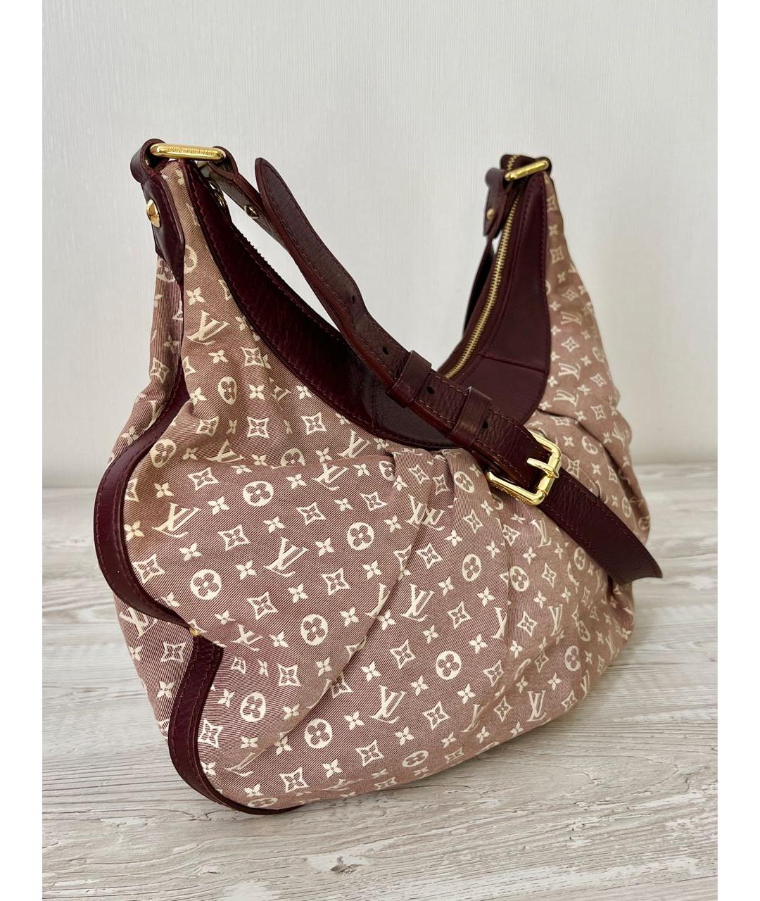 LOUIS VUITTON Бордовая деним сумка через плечо, фото 2