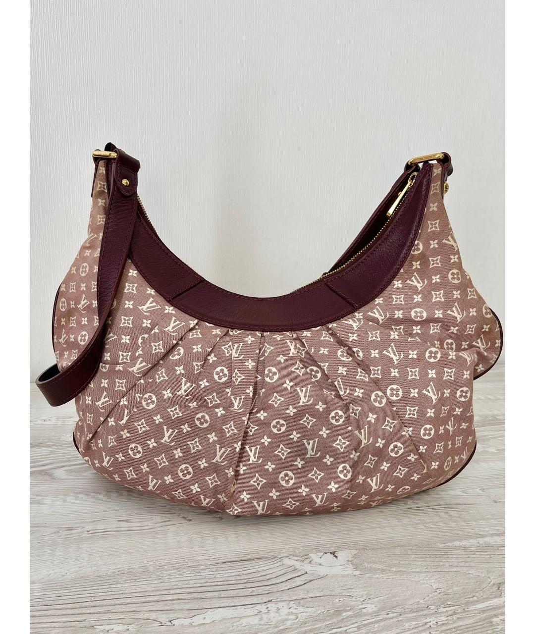 LOUIS VUITTON Бордовая деним сумка через плечо, фото 3