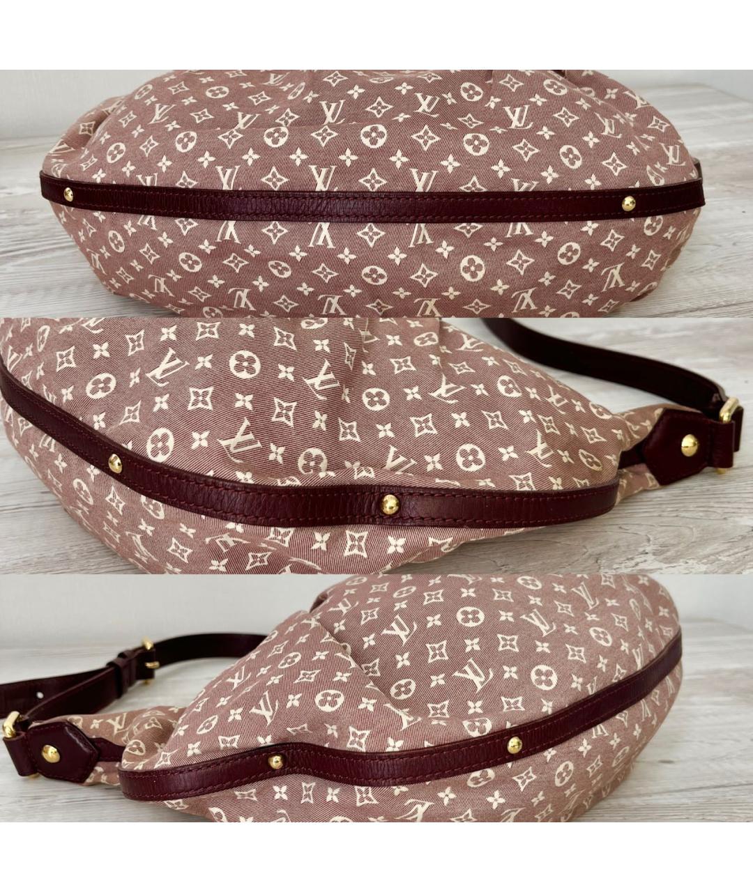LOUIS VUITTON Бордовая деним сумка через плечо, фото 5