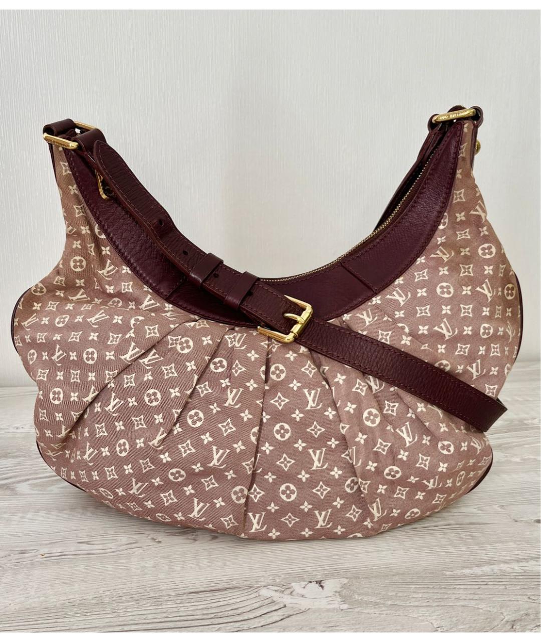 LOUIS VUITTON Бордовая деним сумка через плечо, фото 8