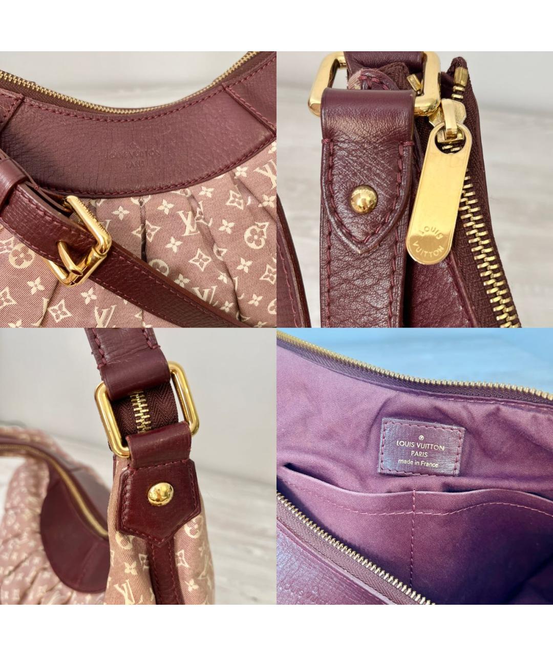 LOUIS VUITTON Бордовая деним сумка через плечо, фото 6