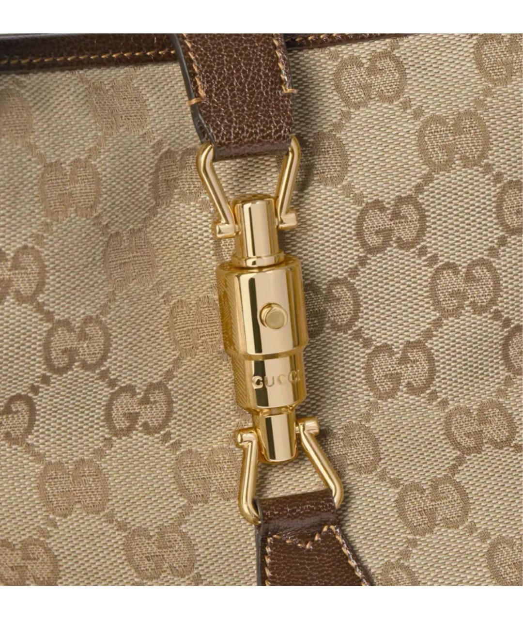 GUCCI Бежевая сумка тоут из канвы, фото 4