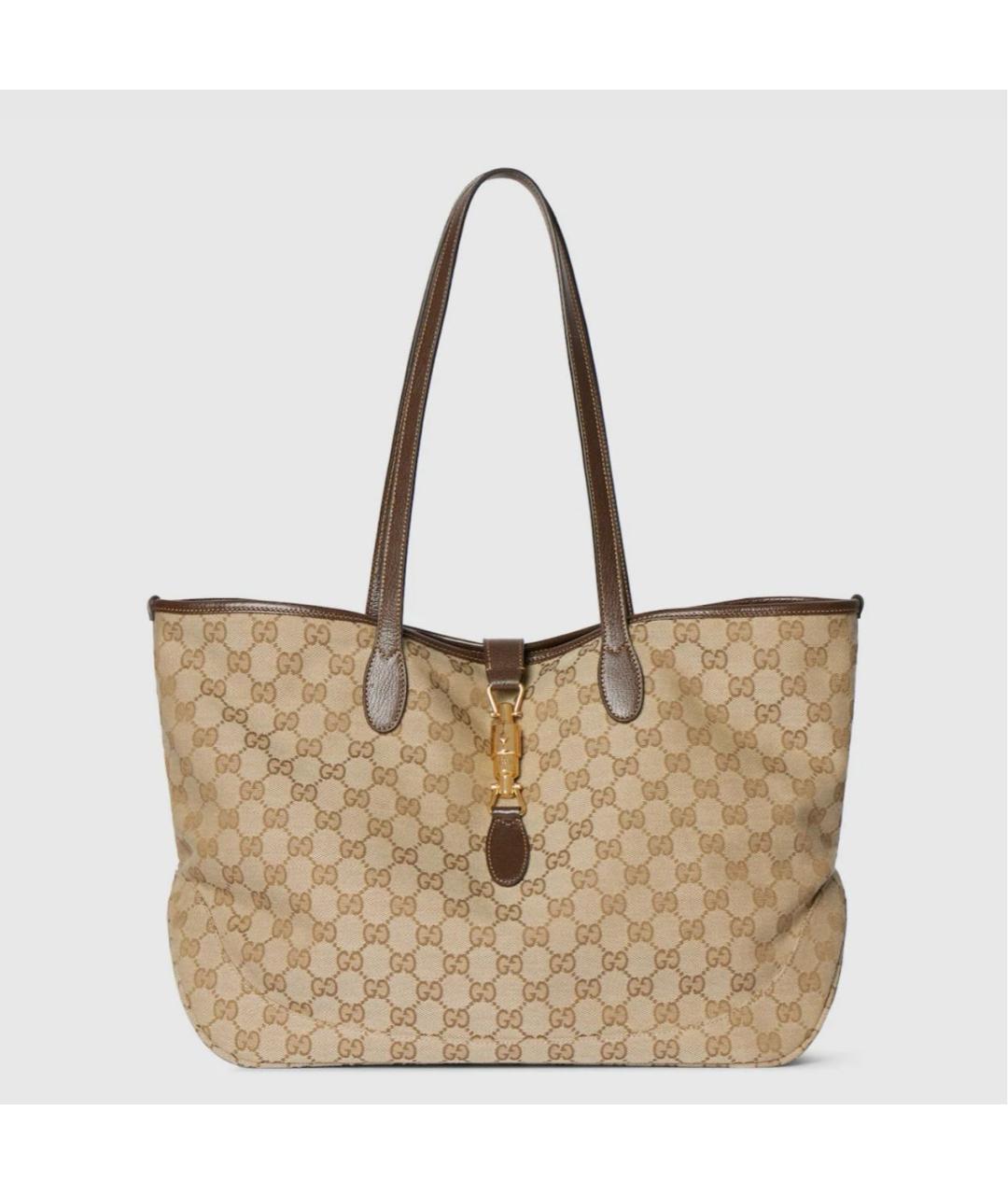 GUCCI Бежевая сумка тоут из канвы, фото 6