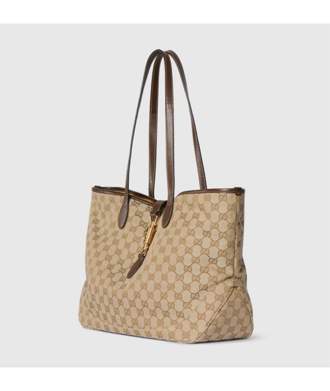 GUCCI Бежевая сумка тоут из канвы, фото 2