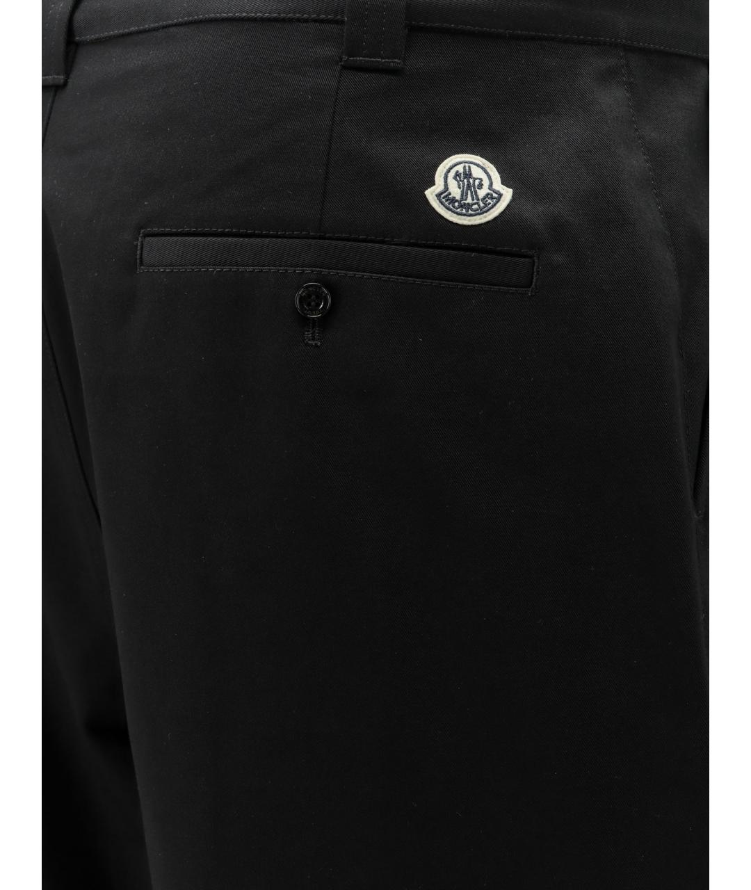 MONCLER Черные хлопковые повседневные брюки, фото 3