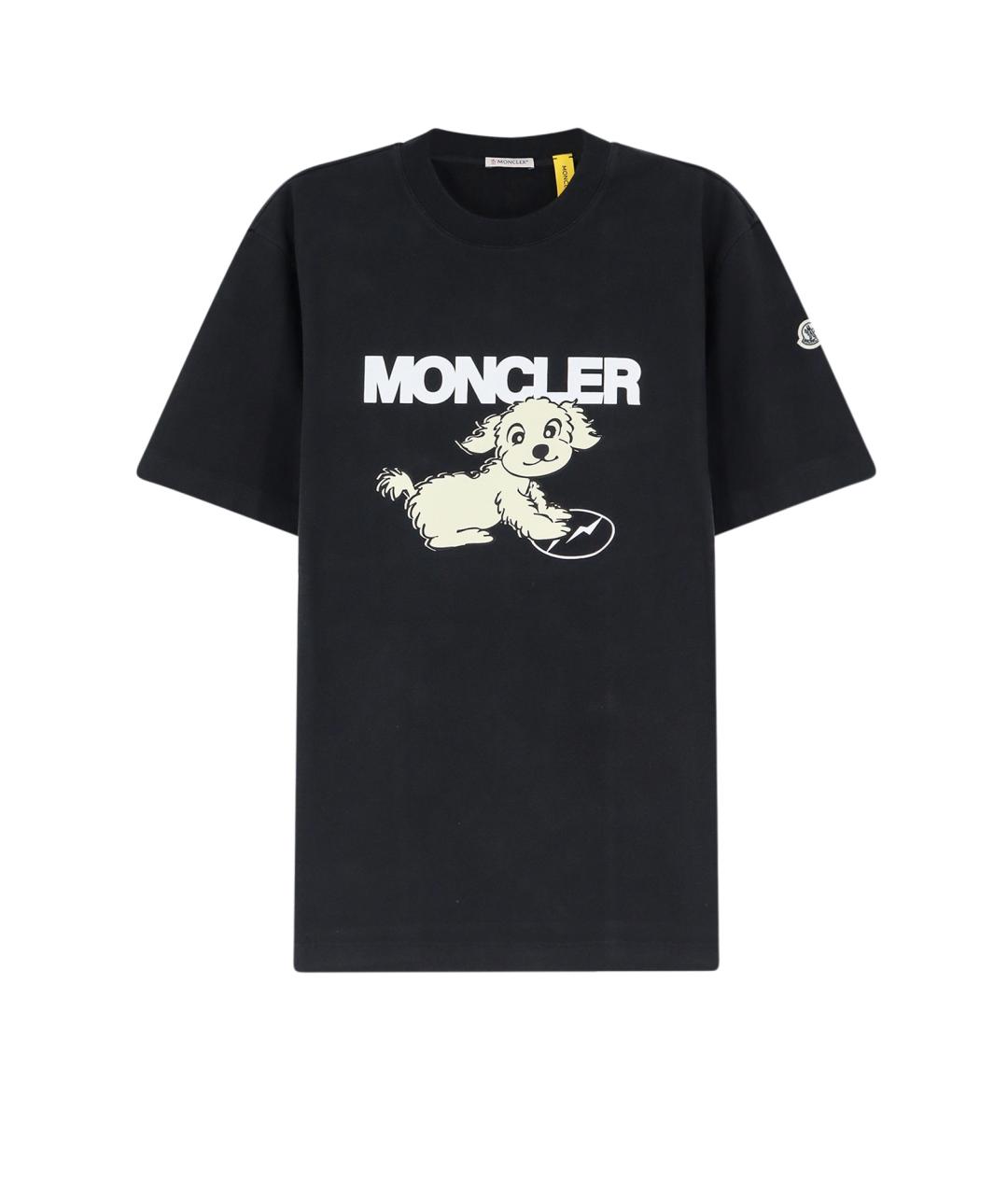 MONCLER Черная хлопковая футболка, фото 1