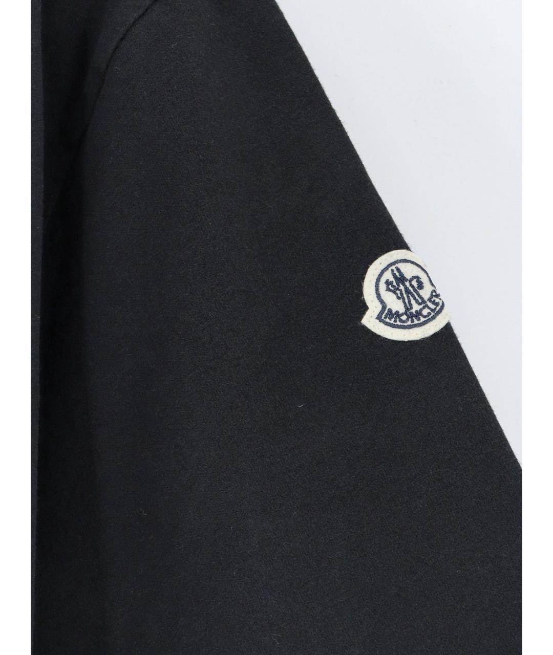 MONCLER Черная хлопковая футболка, фото 3