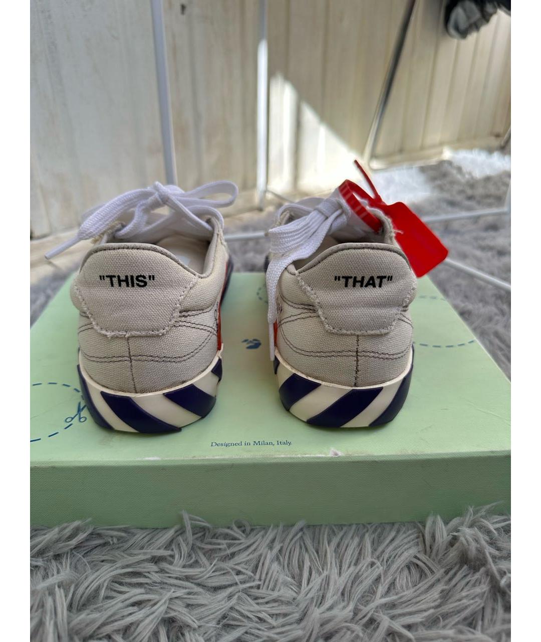 OFF-WHITE Белые текстильные кеды, фото 4