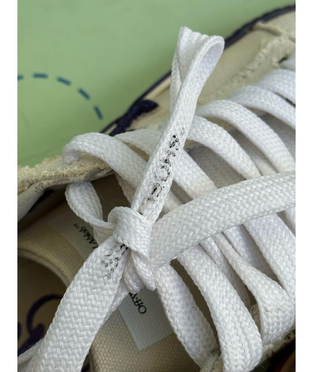 OFF-WHITE Белые текстильные кеды, фото 7