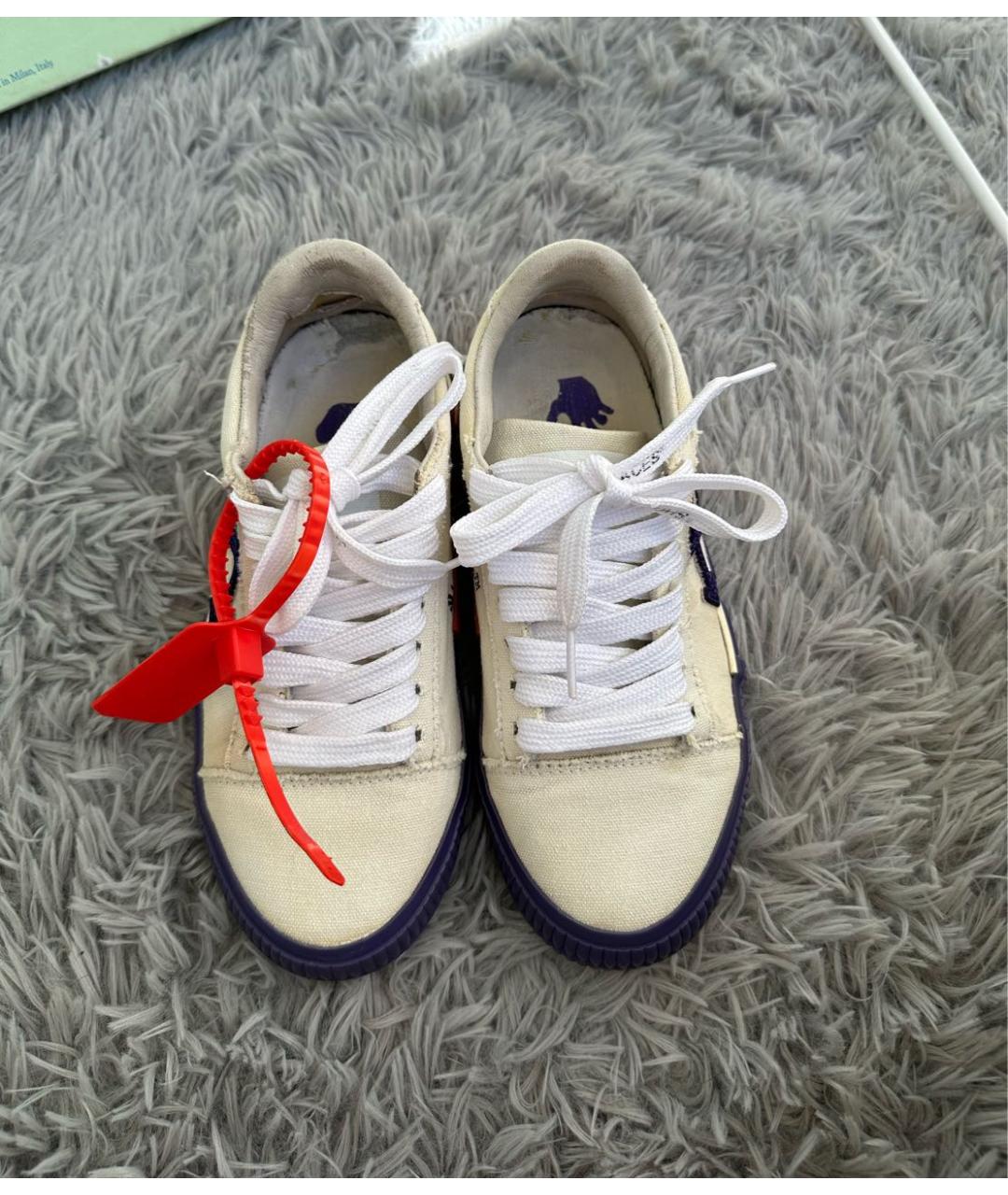 OFF-WHITE Белые текстильные кеды, фото 2