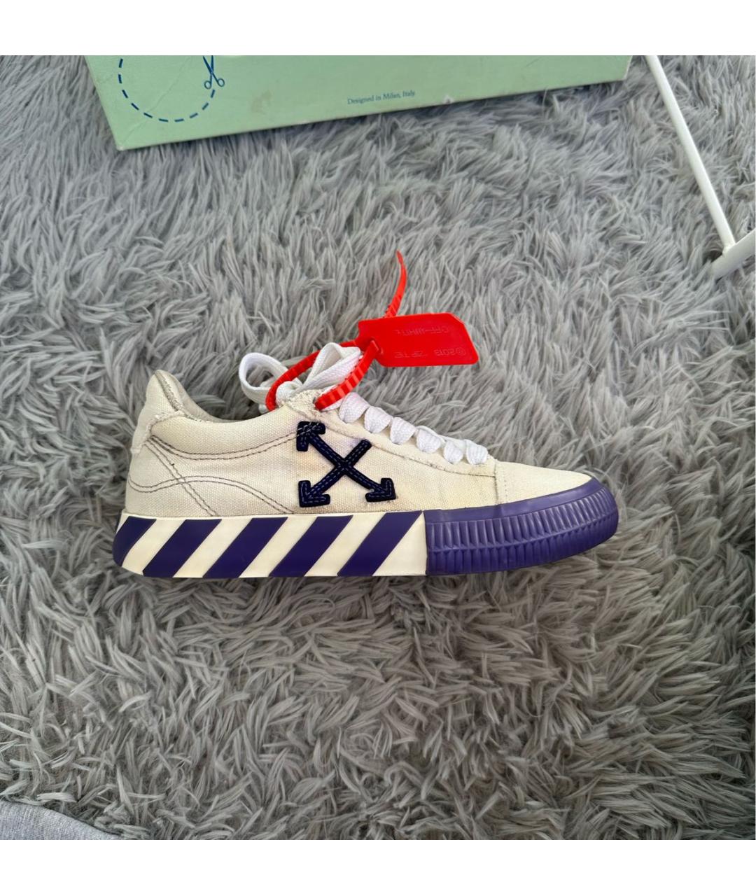 OFF-WHITE Белые текстильные кеды, фото 8