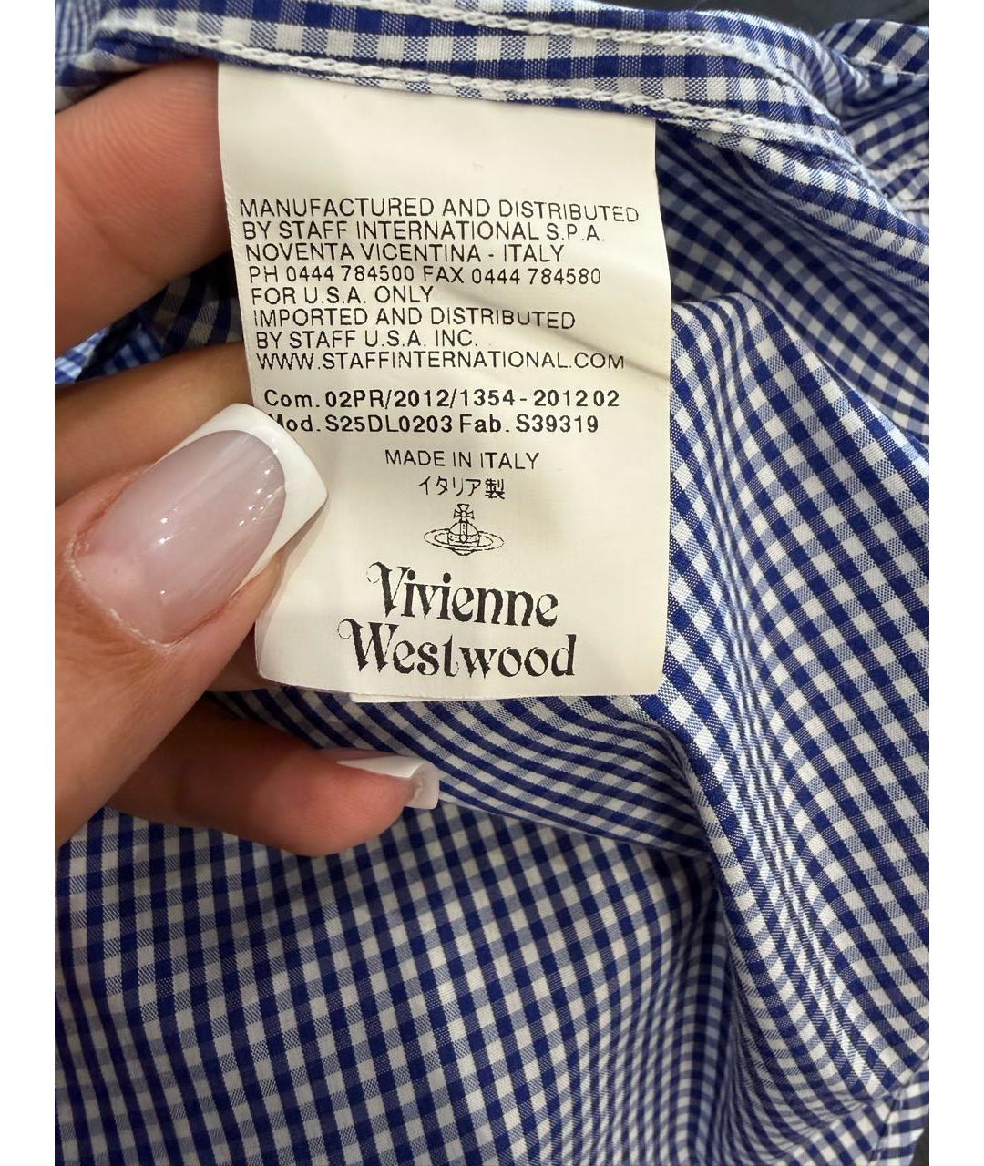 VIVIENNE WESTWOOD Голубая хлопко-полиэстеровая кэжуал рубашка, фото 5