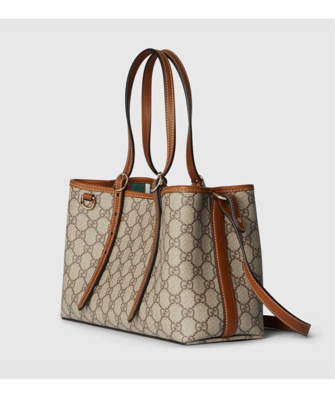 GUCCI Бежевая сумка тоут из канвы, фото 2