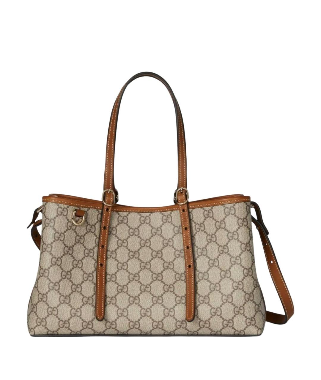 GUCCI Бежевая сумка тоут из канвы, фото 1