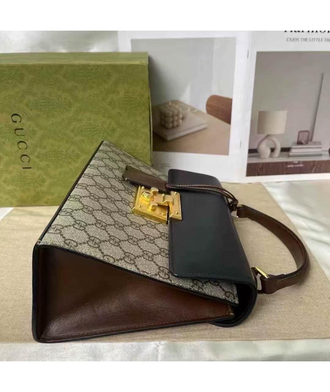 GUCCI Черная кожаная сумка через плечо, фото 8
