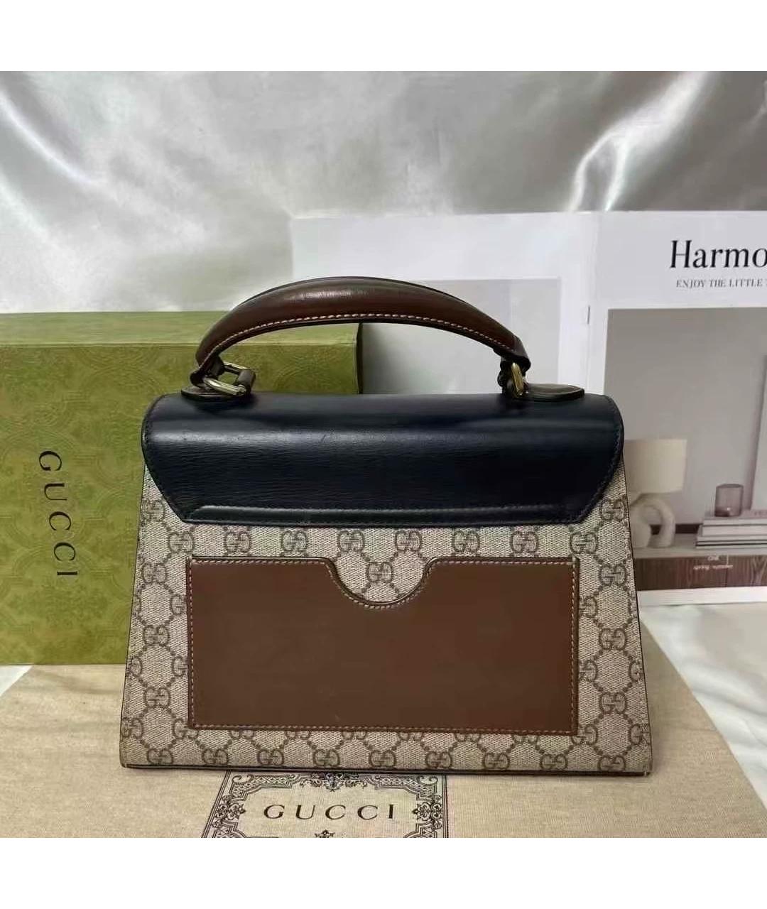 GUCCI Черная кожаная сумка через плечо, фото 3