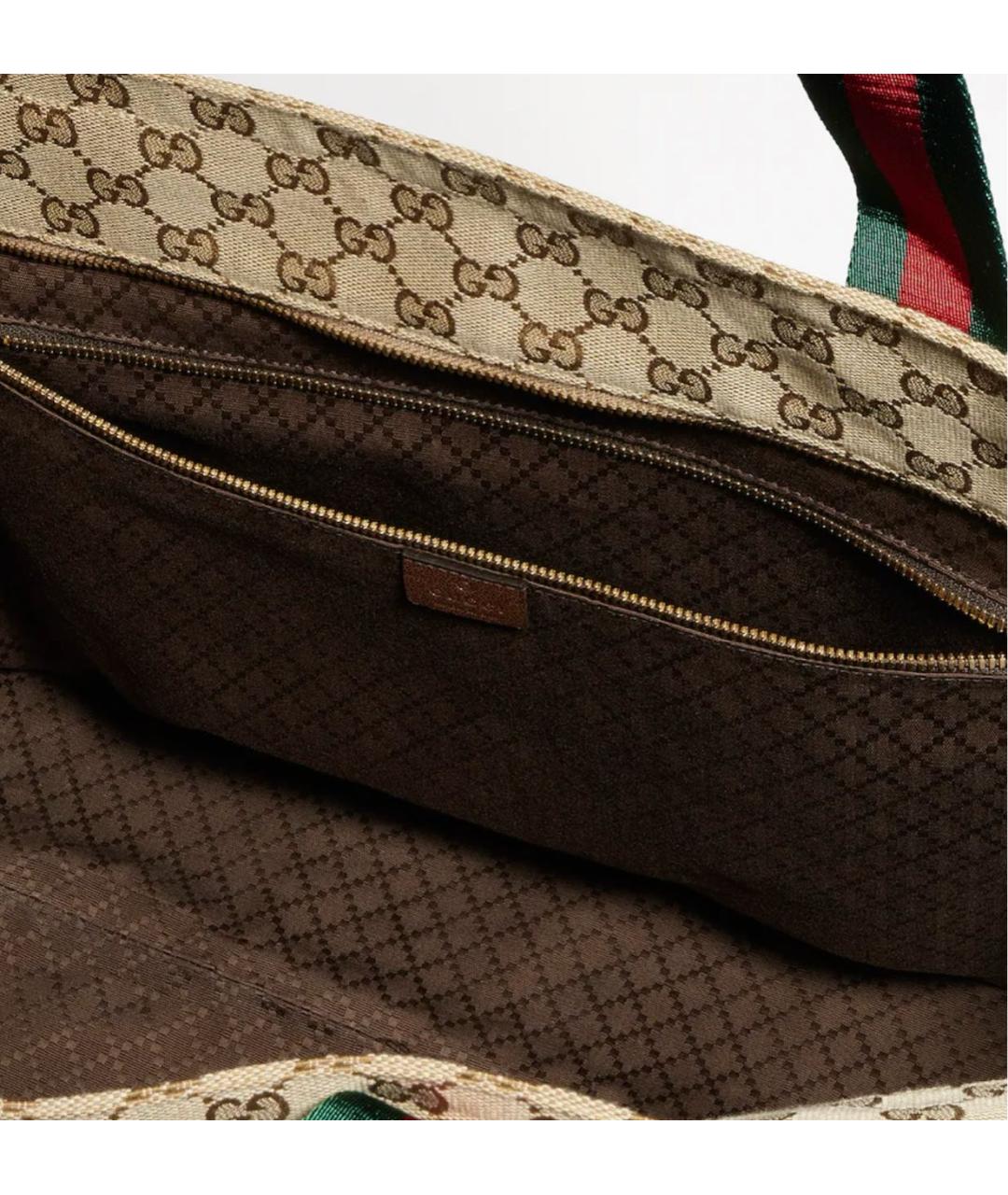 GUCCI Бежевая сумка тоут из канвы, фото 4