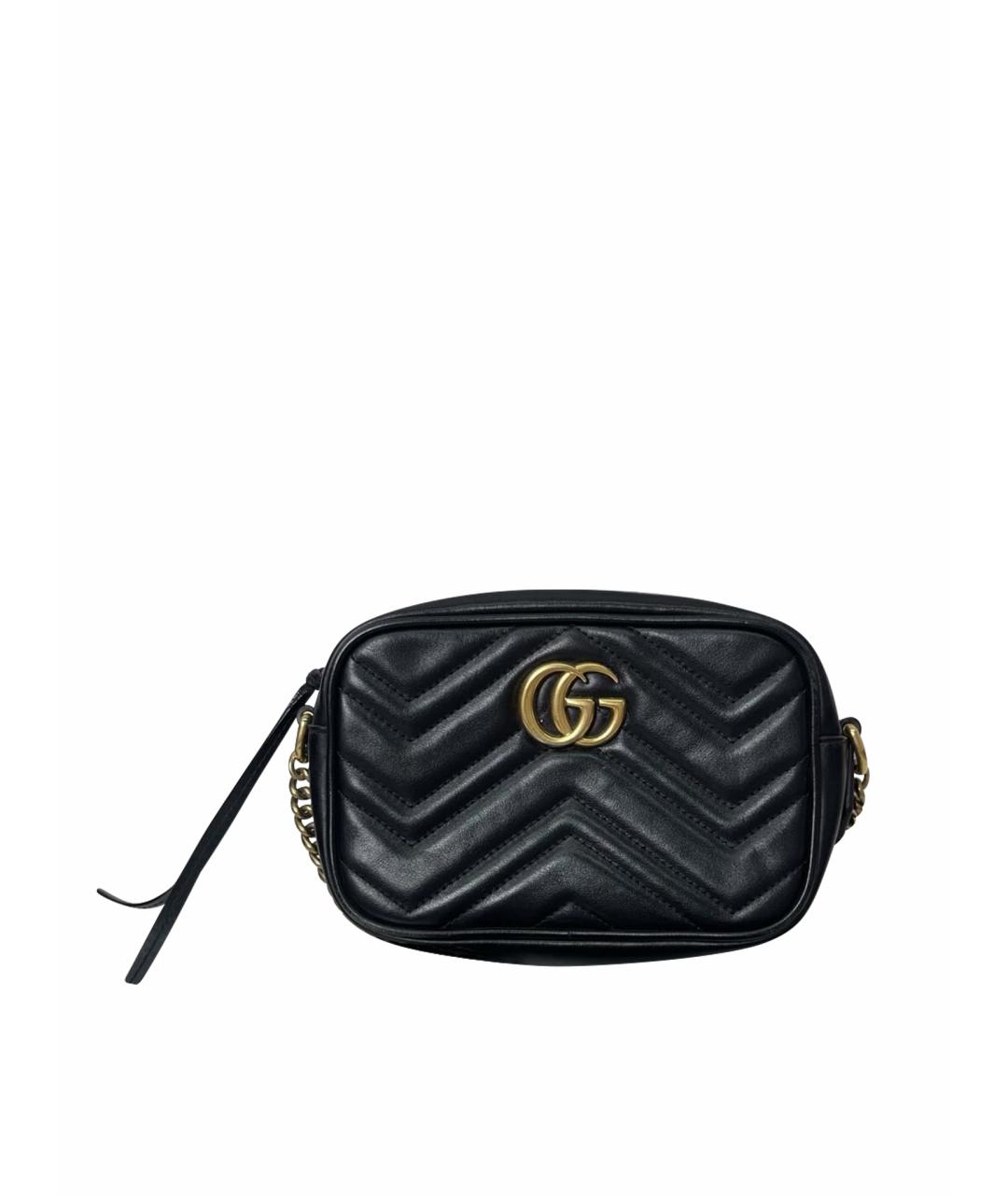 GUCCI Черная кожаная сумка через плечо, фото 1