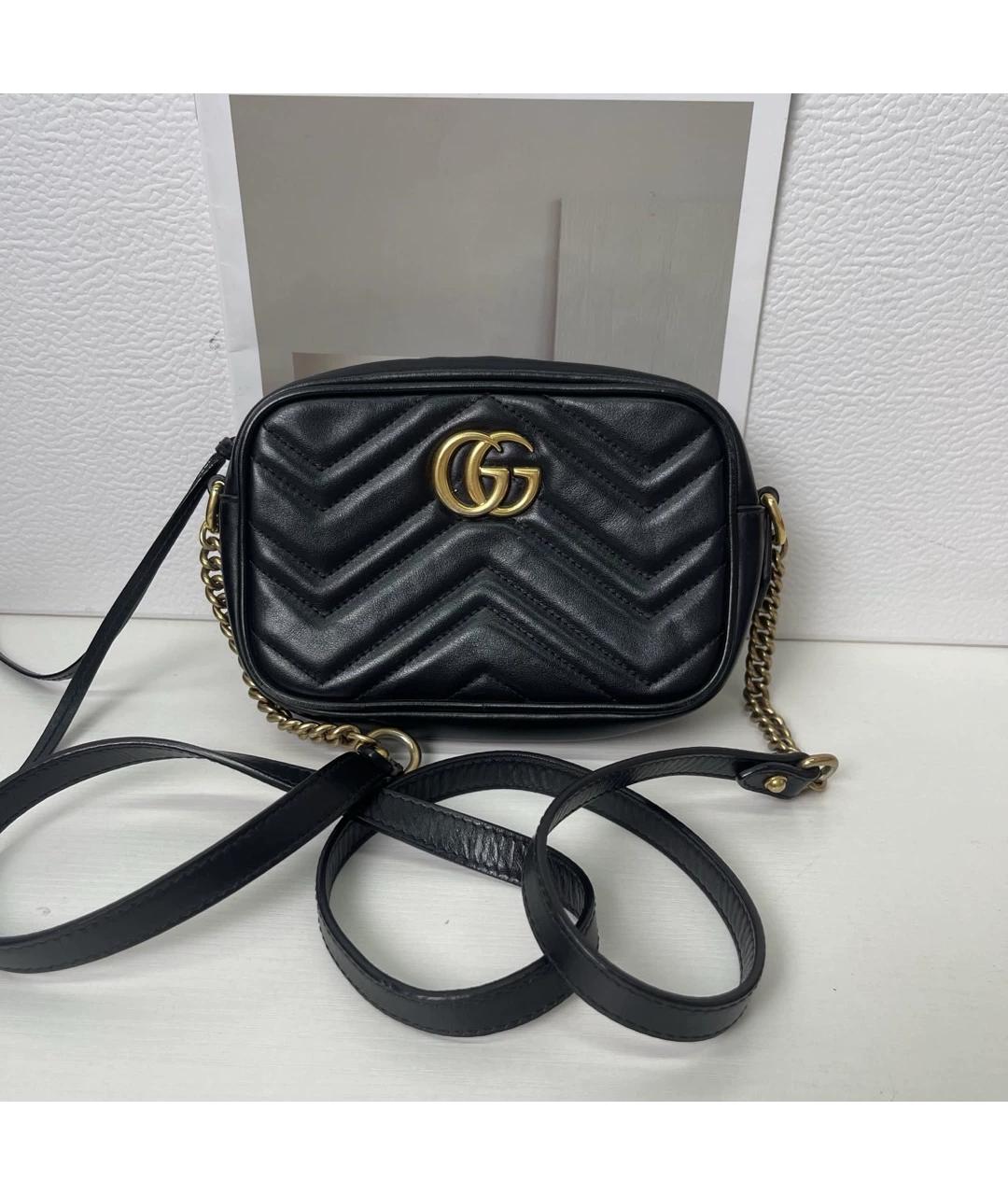 GUCCI Черная кожаная сумка через плечо, фото 10