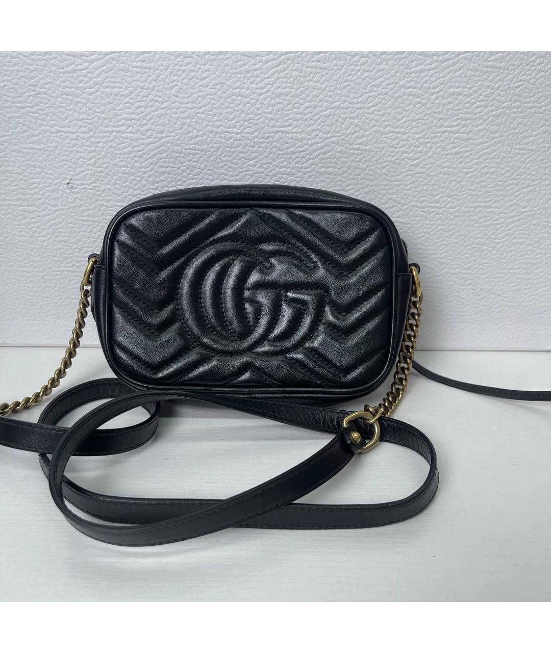 GUCCI Черная кожаная сумка через плечо, фото 2