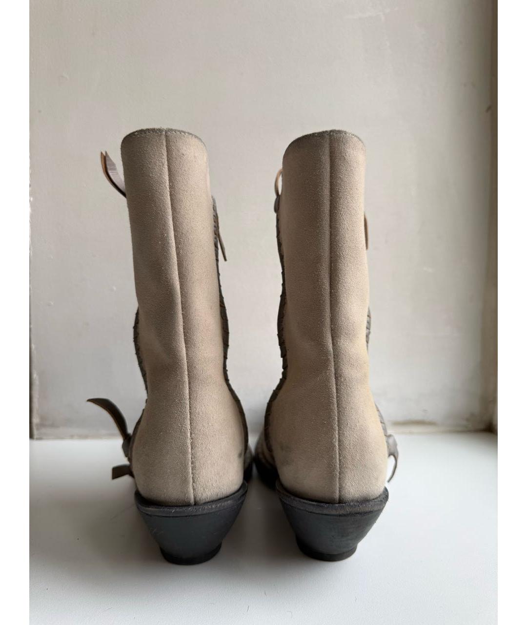 ACNE STUDIOS Бежевые замшевые полусапоги, фото 4
