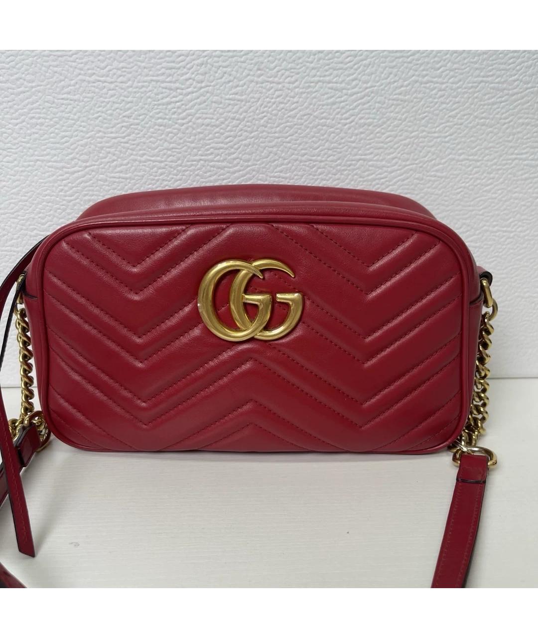 GUCCI Красная кожаная сумка через плечо, фото 5