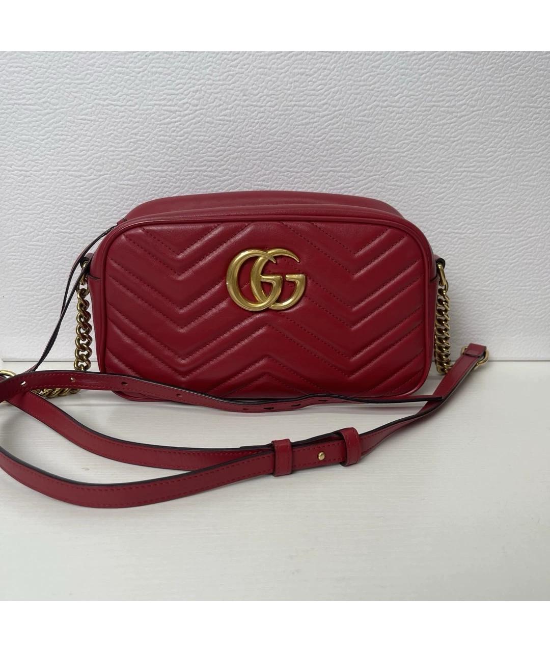 GUCCI Красная кожаная сумка через плечо, фото 7