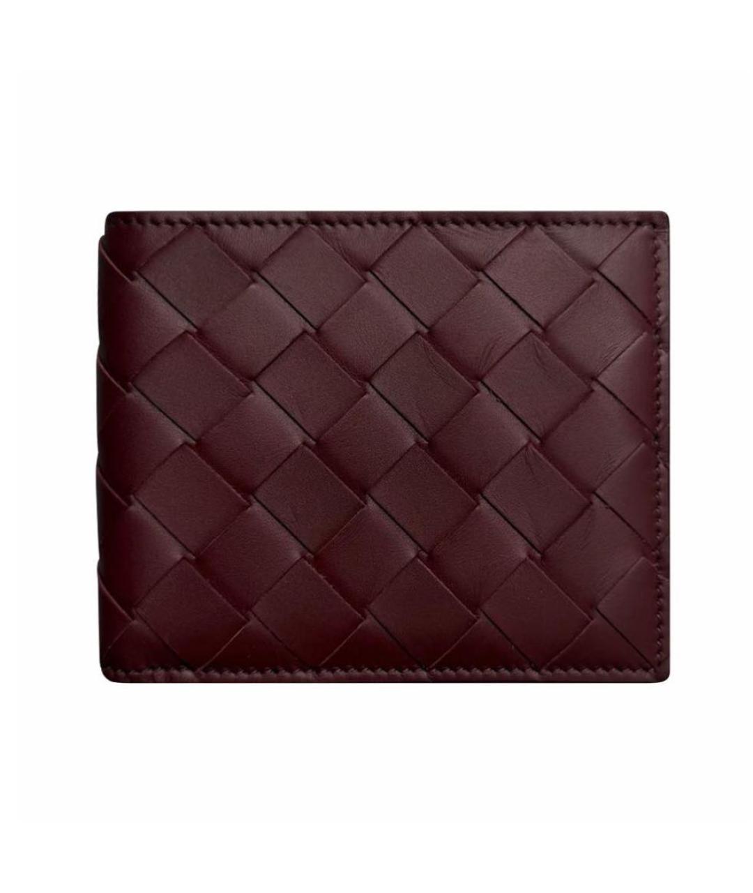 BOTTEGA VENETA Бордовый кожаный кошелек, фото 1