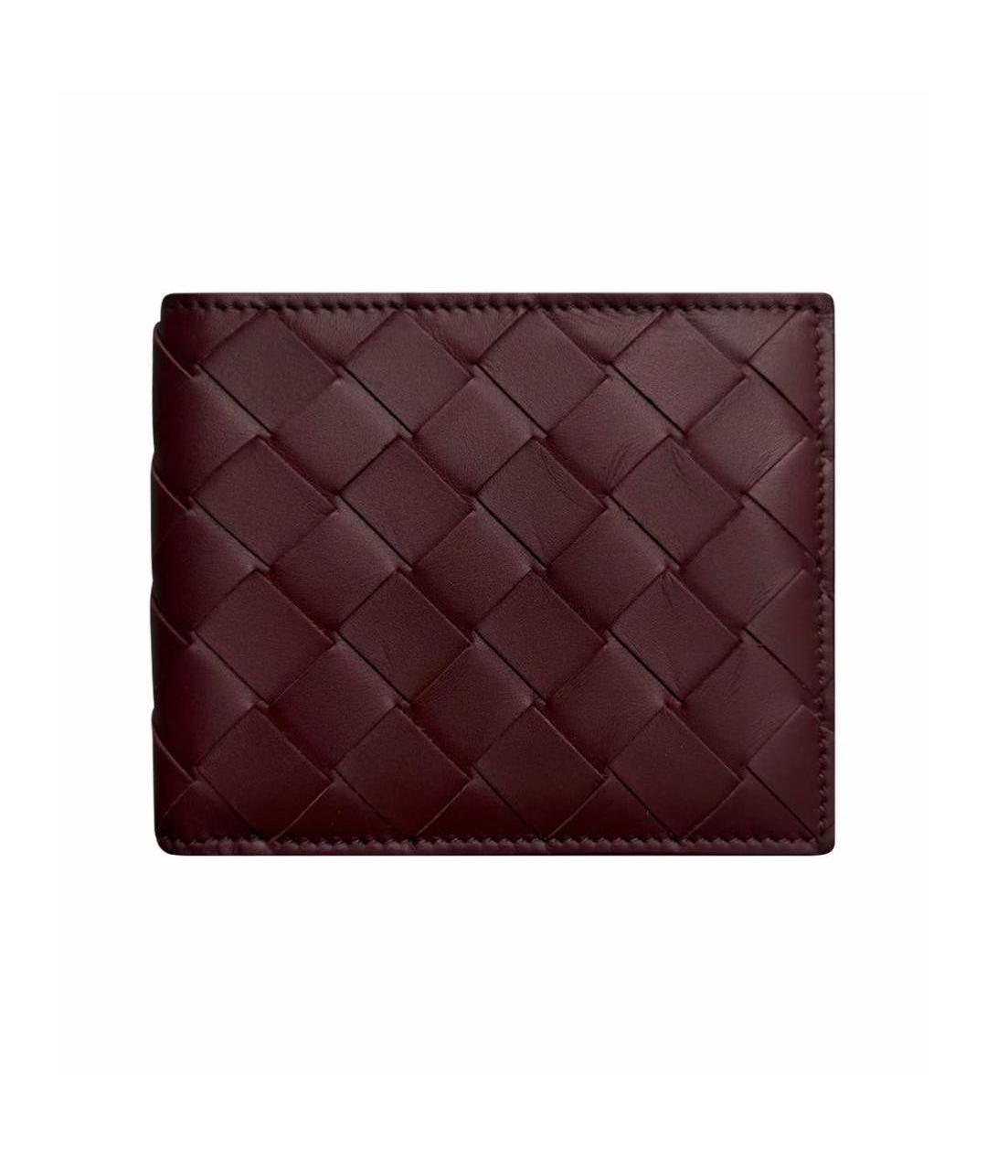 BOTTEGA VENETA Бордовый кожаный кошелек, фото 3