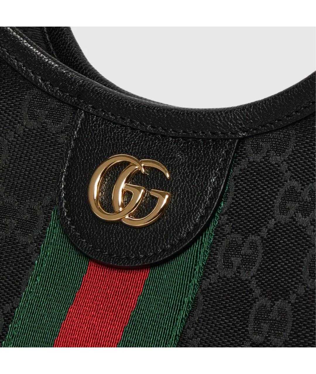 GUCCI Черная сумка с короткими ручками из канвы, фото 5
