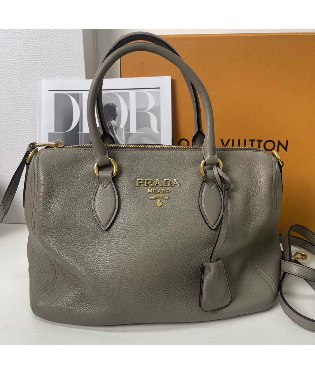 PRADA Серебряная кожаная сумка через плечо, фото 7