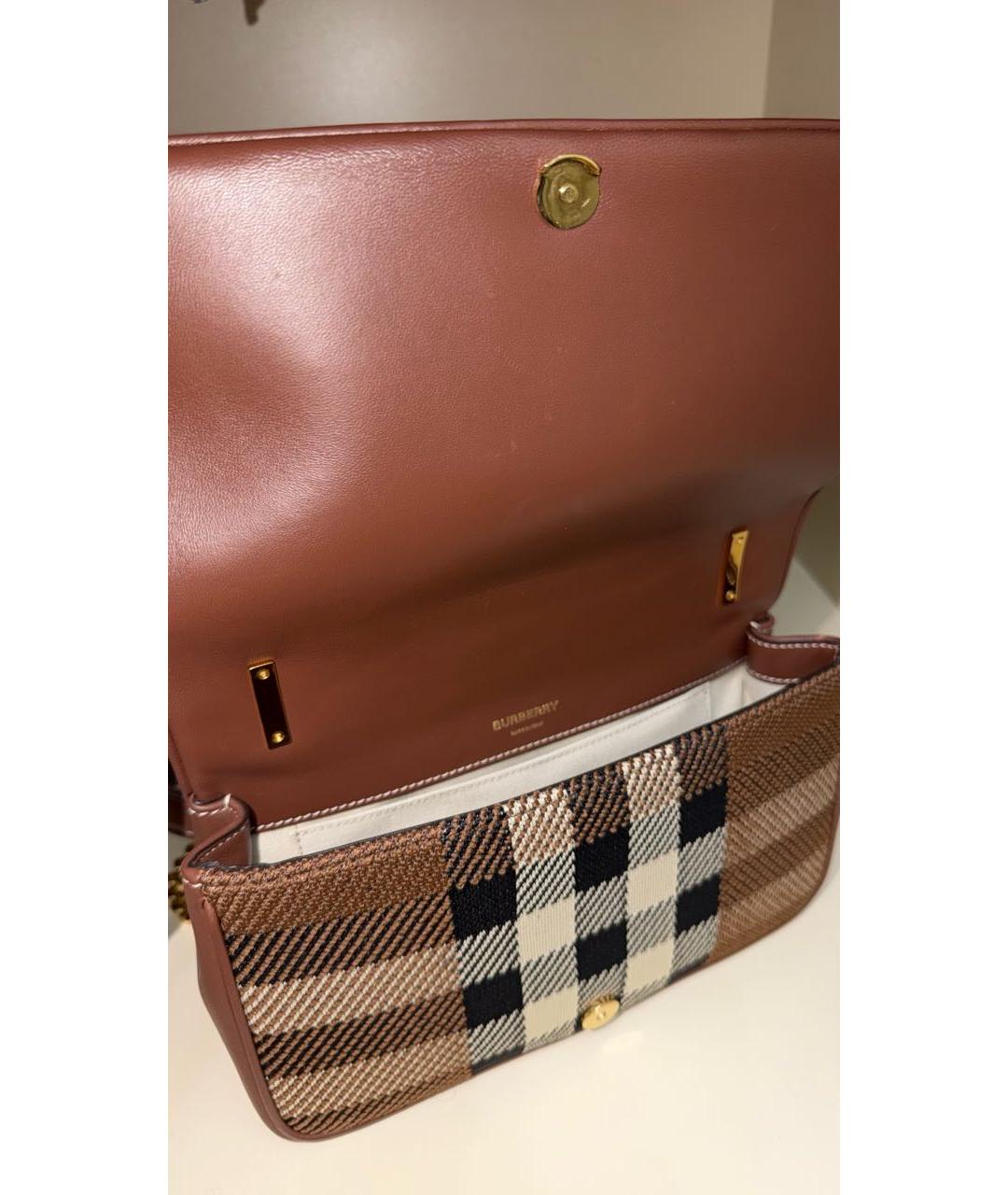 BURBERRY Коричневая тканевая сумка через плечо, фото 2